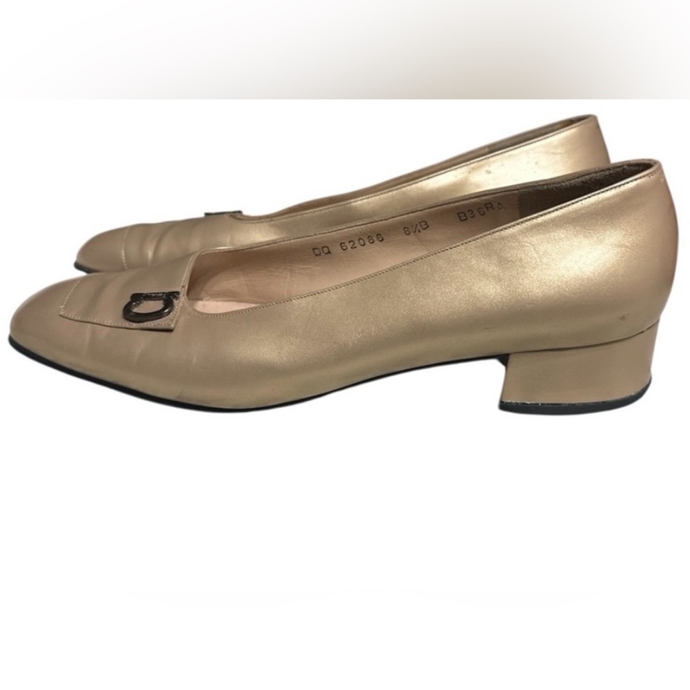 Salvatore Ferragamo Women's Francesca Pewter Metallic Calfskin Loafers - Picture 2 of 10